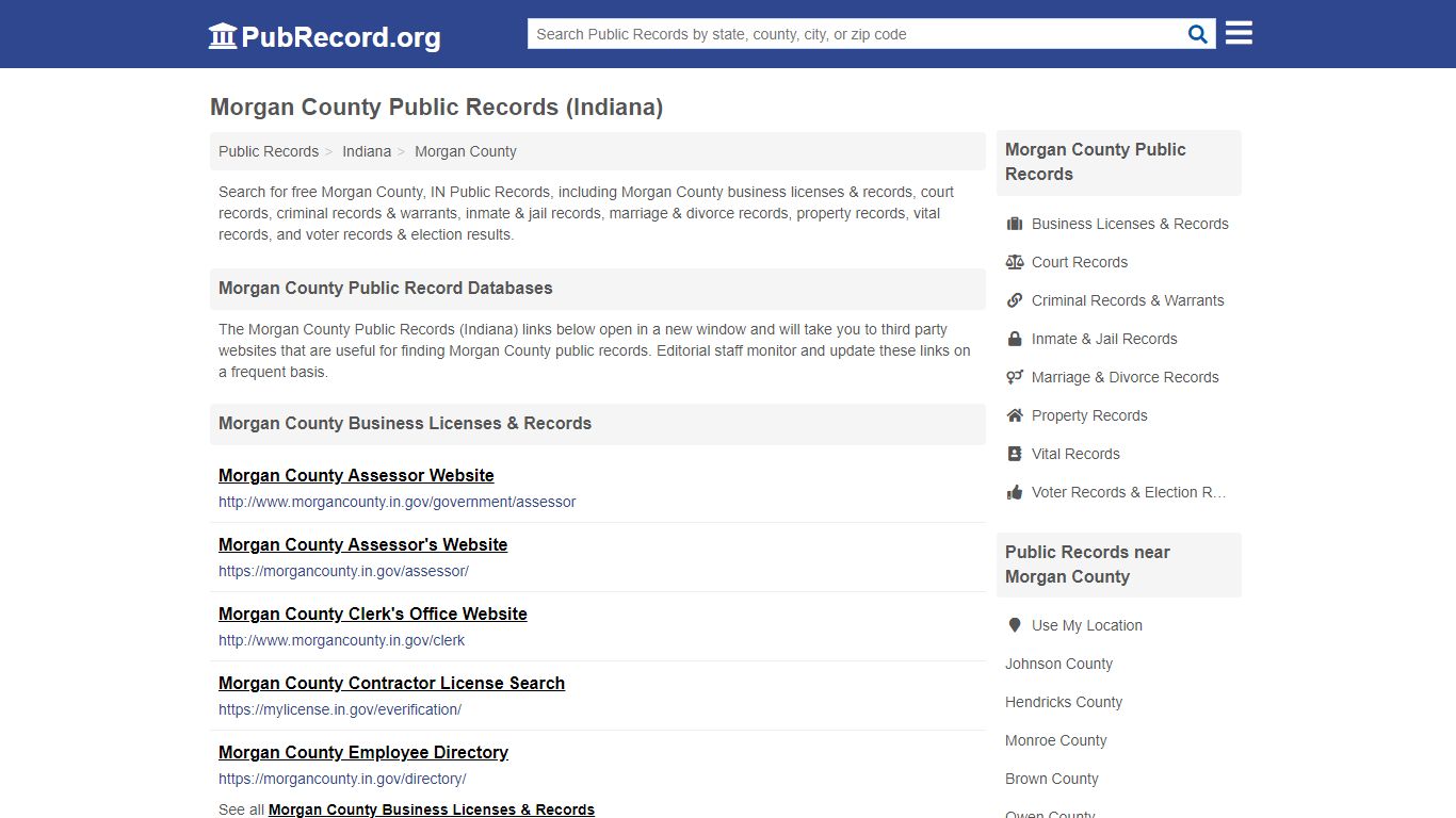 Free Morgan County Public Records (Indiana Public Records) - PubRecord.org